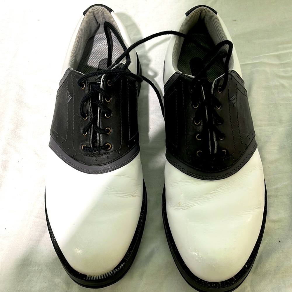 Adidas Black and White Golf shoes size 10